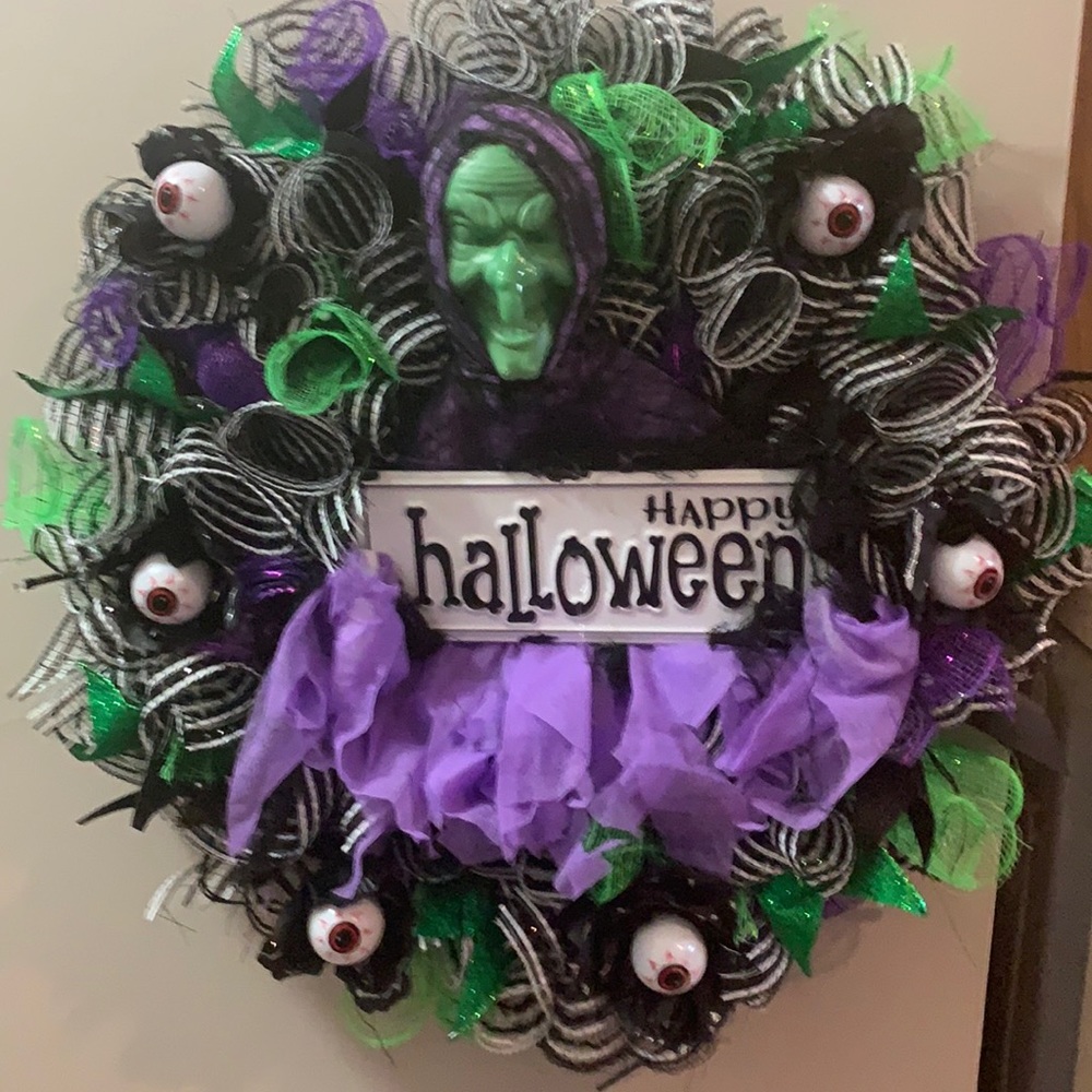 Happy Halloween Witch Wreath